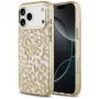 GUESS IML Leopard Glitter Triangle Logo MagSafe-hoesje voor iPhone 18 Pro / 17 Pro, Bruin
