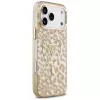 GUESS IML Leopard Glitter Triangle Logo MagSafe-hoesje voor iPhone 18 Pro / 17 Pro, Bruin