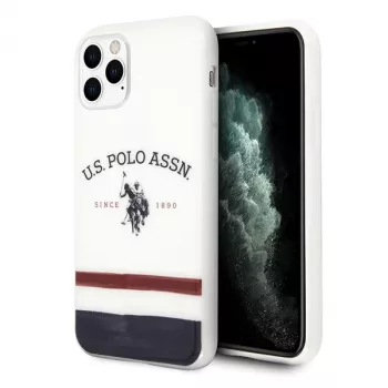 U.S. Polo Assn. USHCN58PCSTRB Tricolor Pattern Collection hoesje voor iPhone 11 Pro, wit