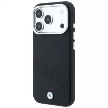 BMW Sign Inclined Deboss Letters MagSafe-hoesje voor iPhone 18 Pro / 17 Pro - zwart