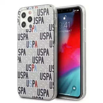 U.S. Polo Assn. Logo Mania hoesje voor iPhone 12/12 Pro - wit