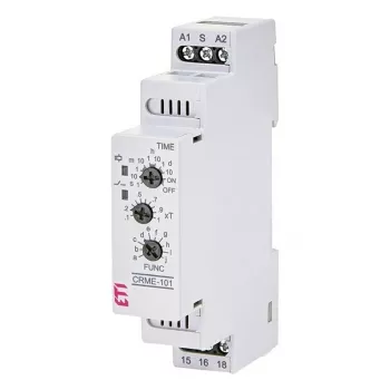 CRME-101 multifunctioneel tijdsrelais, 10 functies, 24-240V AC/DC, 1 wisselcontact, DIN-rail
