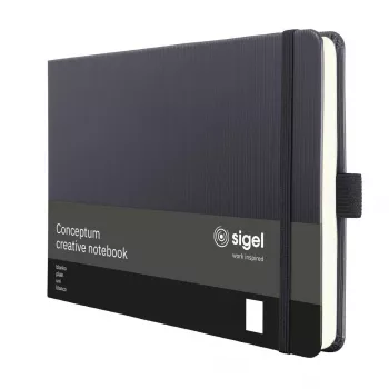 SIGEL CO201 Notitieboek A5 blanco zwart 66 bladen