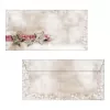 Sigel DU049 kerstenvelop DIN lang (DL, 110 x 220 mm), Winter Chalet, bruin/rood, 90 g/m²