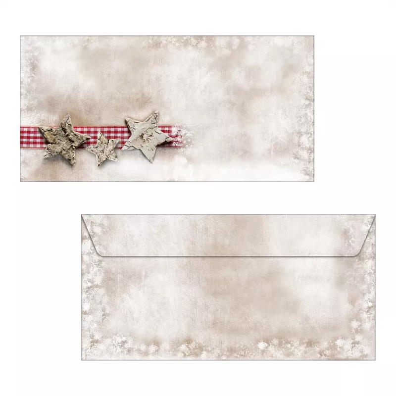 Sigel DU049 kerstenvelop DIN lang (DL, 110 x 220 mm), Winter Chalet, bruin/rood, 90 g/m²