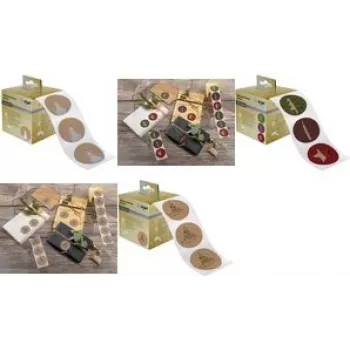 Sigel CS123 200 Kerstboom met appels decoratiestickers, 47 x 47 mm, vierkant, papier, permanent hechtend, meerkleurig