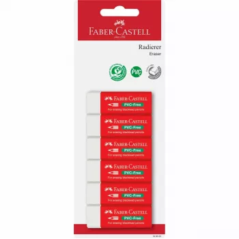 Faber-Castell PVC-vrije gum 7095-20, 6-pack, wit