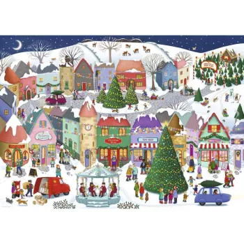 Ravensburger puzzel Betoverde kerststad (1000 stukjes)