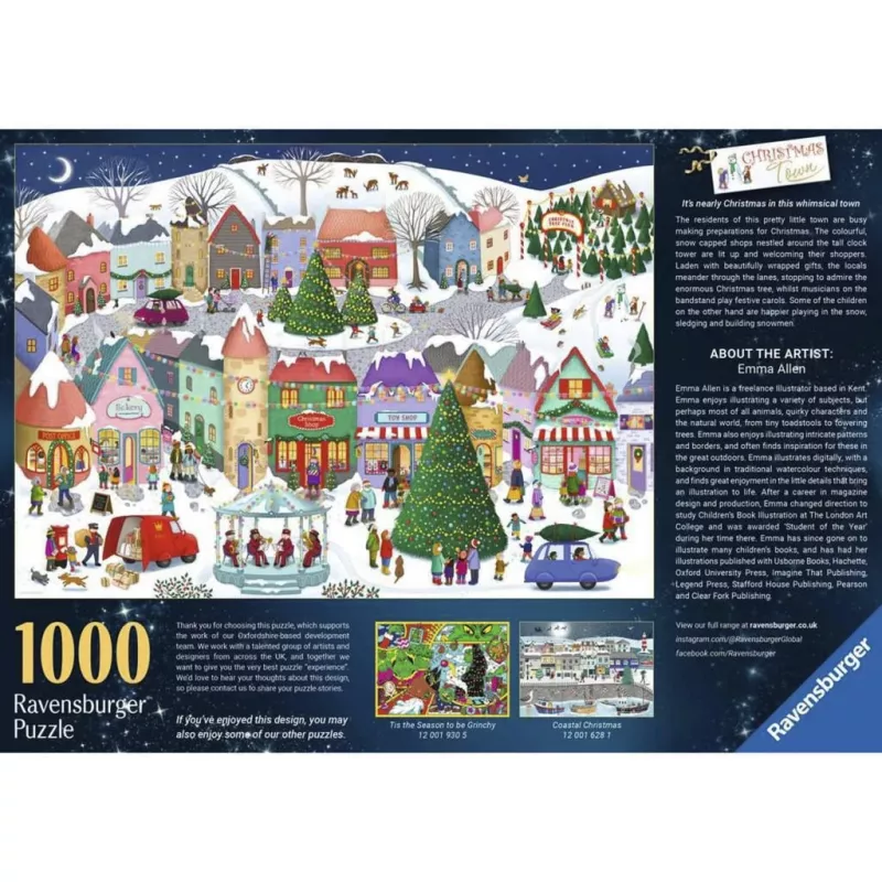 Ravensburger puzzel Betoverde kerststad (1000 stukjes)