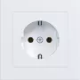 HAGER WAS1120WM SCHUKO-stopcontact met afdekplaat, schroefloze klemmen, A.1, lichtwit mat