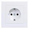 HAGER WAS1120WM SCHUKO-stopcontact met afdekplaat, schroefloze klemmen, A.1, lichtwit mat