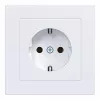 HAGER WAS1120WM SCHUKO-stopcontact met afdekplaat, schroefloze klemmen, A.1, lichtwit mat
