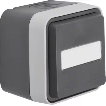 Hager WNC181 SCHUKO opbouw stopcontact met klepdeksel en beschriftingsveld, W.1, IP55