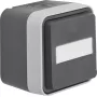 Hager WNC181 SCHUKO opbouwstopcontact met klapdeksel en beschriftingsveld, W.1, IP55