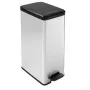 Curver Slim Bin 40L vierkante kunststof bak zwart, zilver