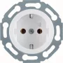 Hager WTS1100WG SCHUKO-stopcontact, schroefloze klemmen, Berker 1930/Glas, polarwit glanzend