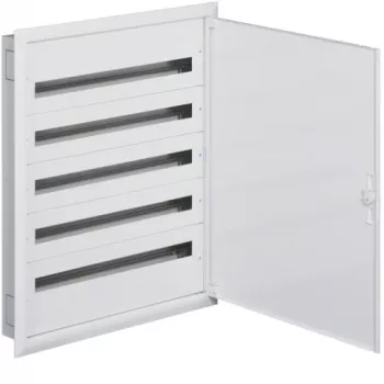 Hager FW536FT inbouw verdeelkast met PE/N-klemmen, 5 rijen, 180 modules, IP40, wit