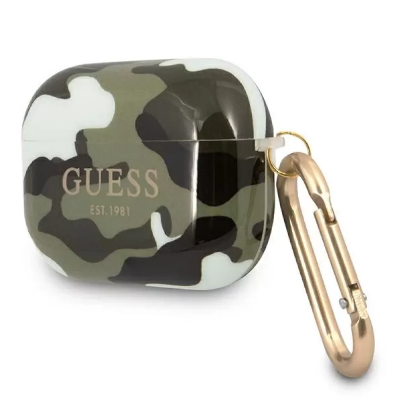 GUESS GUAPUCAMA AirPods Pro hoesje groen/khaki camo collectie