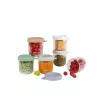 Beaba glazen babyvoedingspotjes set met luchtdichte deksels, 6 x 250 ml, naturel mix