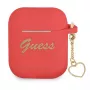 GUESS GUA2LSCHSR AirPods 1/2 hoesje rood siliconen Charm Heart Collection