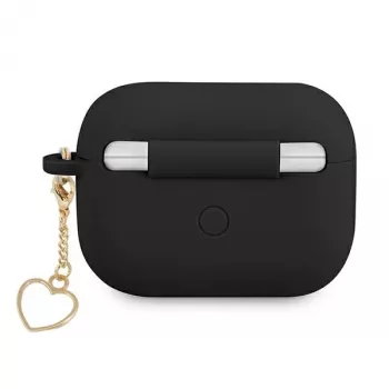 GUESS GUAPLSCHSK AirPods Pro hoesje zwart siliconen Charm Heart Collection