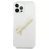 GUESS Vintage Script Gold hardcase voor Apple iPhone 12 Pro Max - transparant