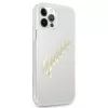 GUESS Vintage Script Gold hardcase voor Apple iPhone 12 Pro Max - transparant