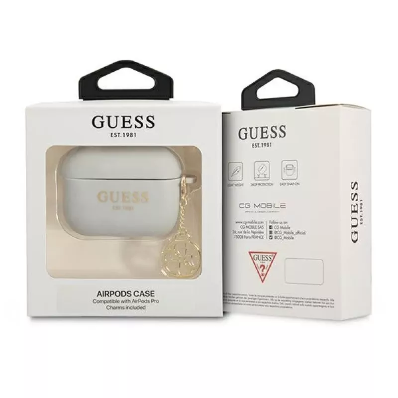 Guess GUAPLSC4EG AirPods Pro hoesje grijs siliconen Charm 4G collectie