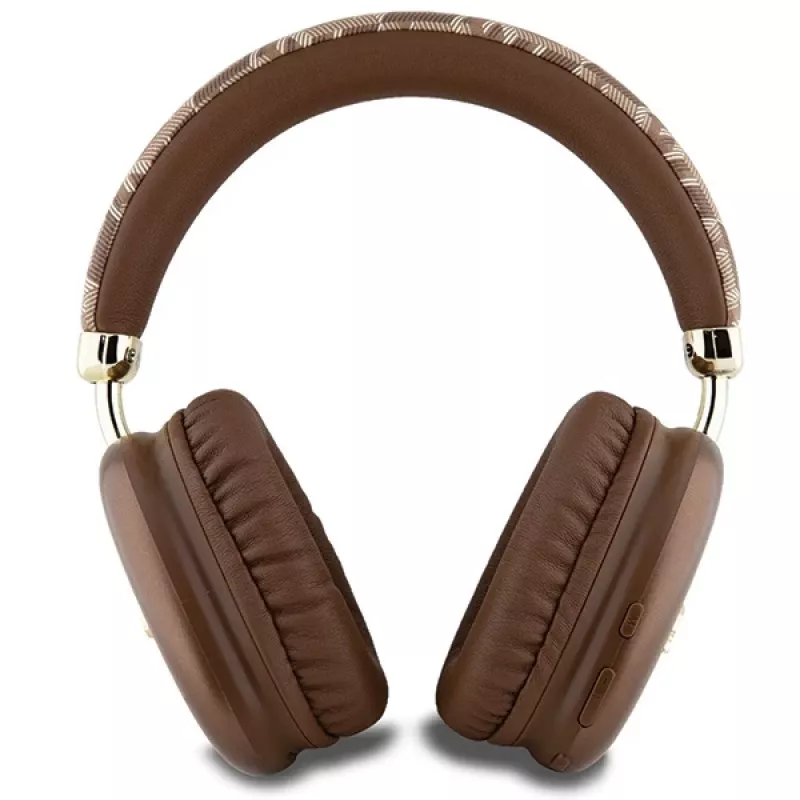 GUESS GUE003639 Gcube Metallic Script Logo on-ear Bluetooth-hoofdtelefoon bruin