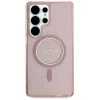 GUESS Glitter Circle Classic Logo MagSafe-hoes voor Samsung Galaxy S25 Ultra - roze