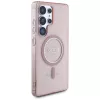 GUESS Glitter Circle Classic Logo MagSafe-hoes voor Samsung Galaxy S25 Ultra - roze