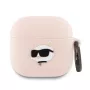 Karl Lagerfeld siliconen Choupette hoofd 3D hoes voor AirPods 4 - roze
