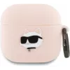 Karl Lagerfeld siliconen Choupette hoofd 3D hoes voor AirPods 4 - roze