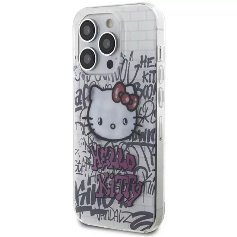 Hello Kitty HKHCP14XHDGPHT iPhone 14 Pro Max 6,7 inch witte hardcase IML Kitty On Bricks Graffiti