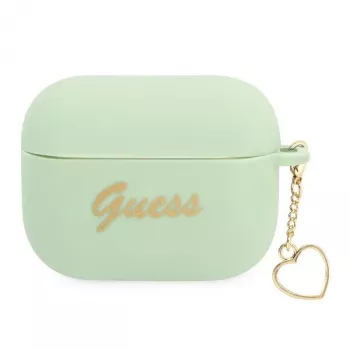 GUESS GUAPLSCHSN AirPods Pro hoesje groen siliconen Charm Heart Collection