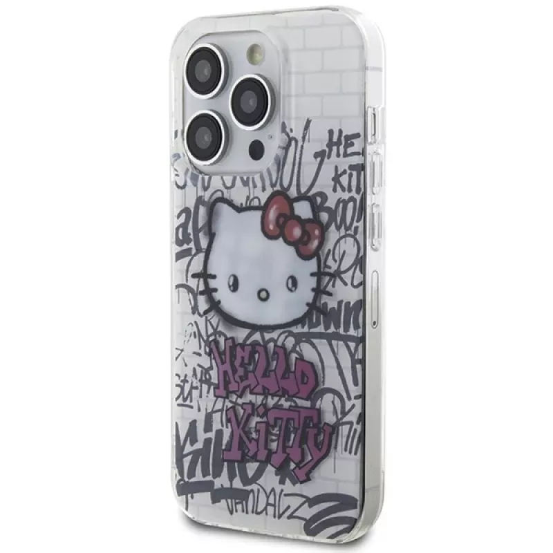 Hello Kitty HKHCP15LHDGPHT iPhone 15 Pro hardcase IML Kitty On Bricks Graffiti wit