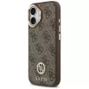 GUESS 4G Strass Logo & Big Strap Metal Buttons MagSafe-hoesje voor iPhone 17 - bruin