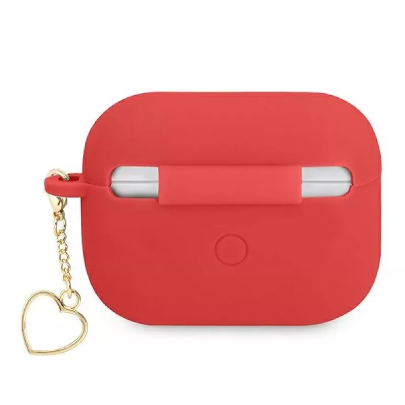GUESS AirPods Pro-hoesje rood siliconen Charm Heart Collection