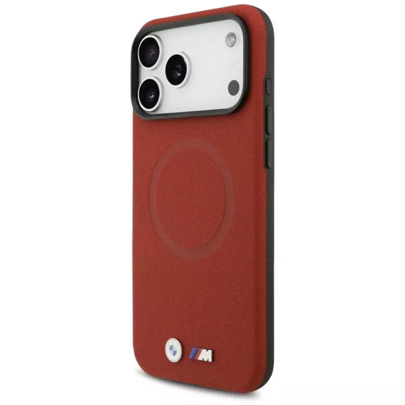 BMW M FW Metal Logo MagSafe-hoesje voor iPhone 17 Pro Max, rood
