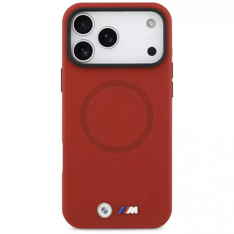 BMW M FW Metal Logo MagSafe-hoesje voor iPhone 17 Pro Max, rood