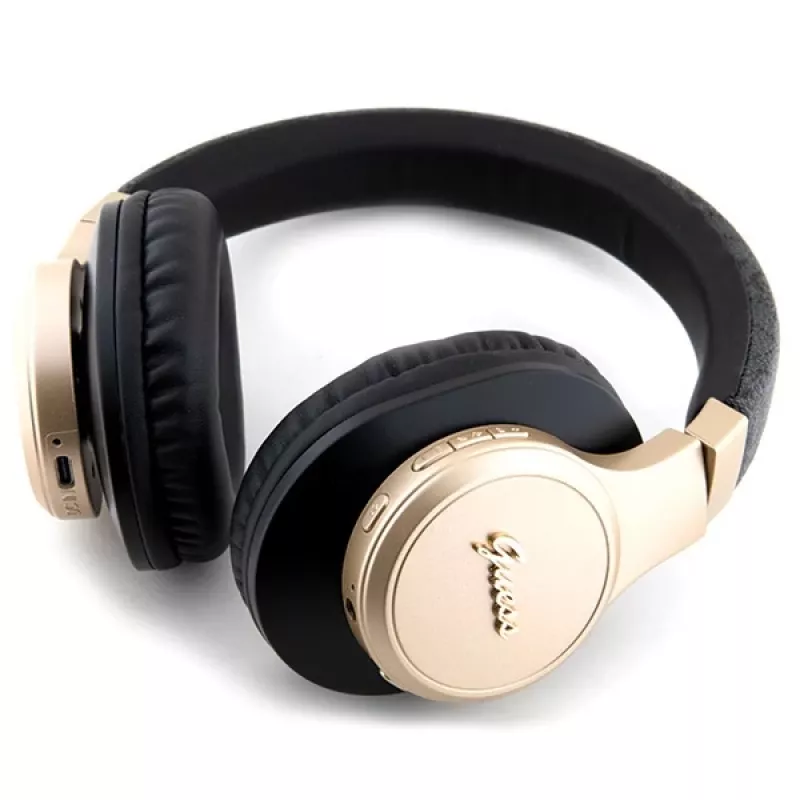 GUESS GUBH604GEMK Bluetooth over-ear koptelefoon zwart 4G Script