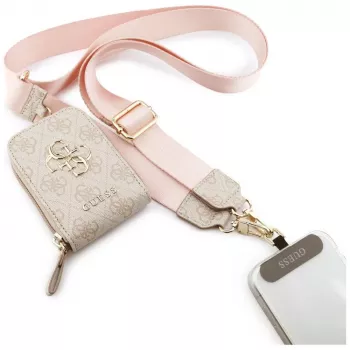 GUESS 4G Metal Logo universele crossbody telefoonriem small purse - roze