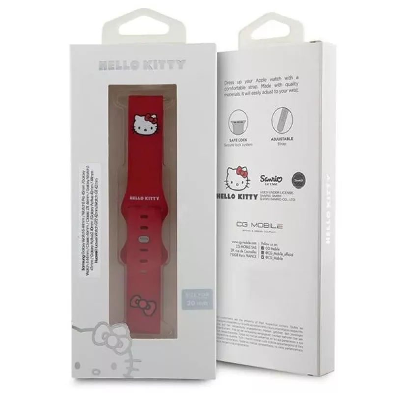 Hello Kitty universele siliconen armband HKUWMSCHBLR rode Kitty-kop 20 mm