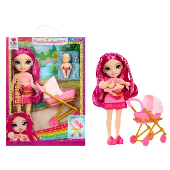 MGA Rainbow High Jr High Babysitters modepop - Stella Monroe, 23 cm volledig beweegbare verzamelpop met babysit-accessoires