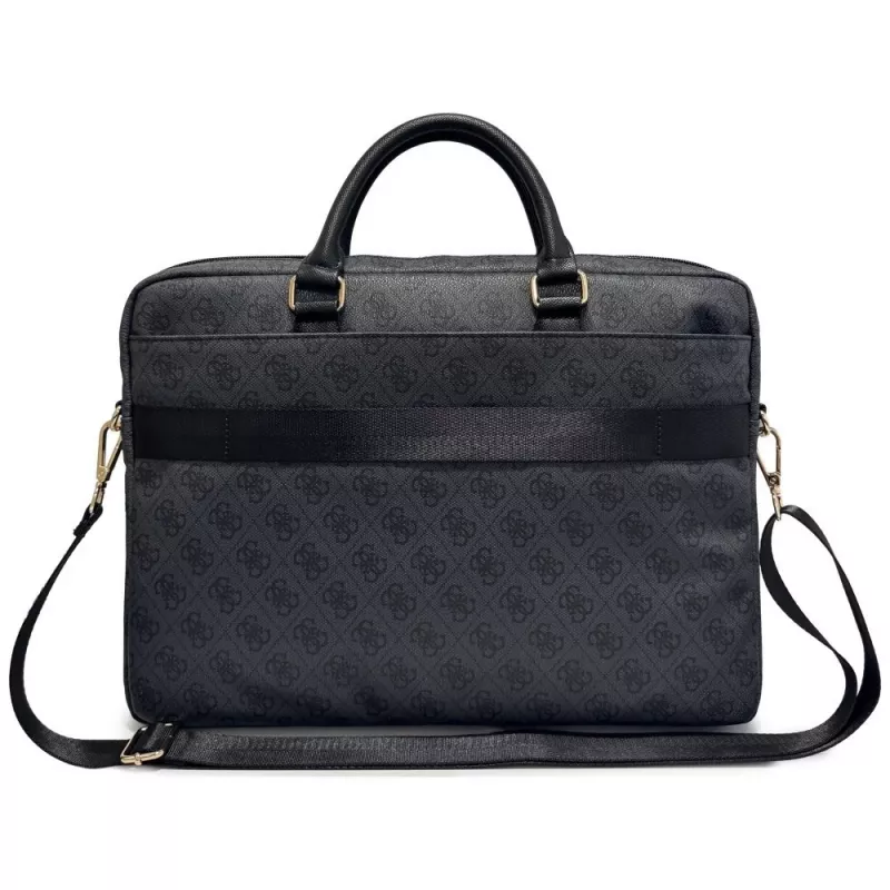 GUESS 4G Round & Classic Logos Stripe 16 inch laptoptas zwart