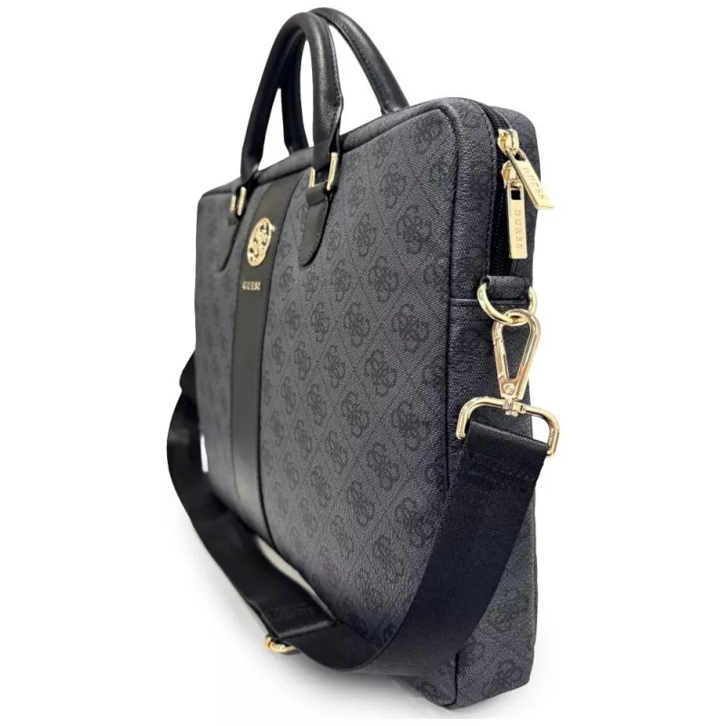 GUESS 4G Round & Classic Logos Stripe 16 inch laptoptas zwart