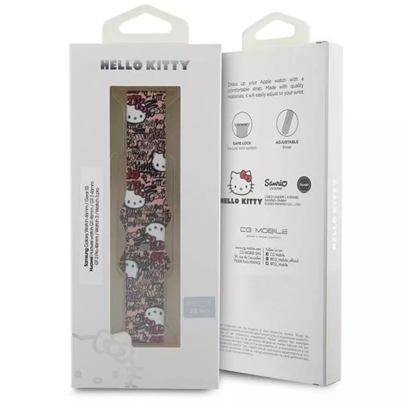 Hello Kitty universele siliconen armband graffiti roze 22 mm