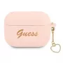 GUESS AirPods Pro-hoesje roze siliconen Charm Heart Collection
