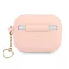 GUESS AirPods Pro-hoesje roze siliconen Charm Heart Collection