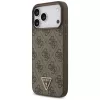 GUESS leren 4G Triangle Strass MagSafe-hoesje voor iPhone 18 Pro Max / 17 Pro Max - bruin